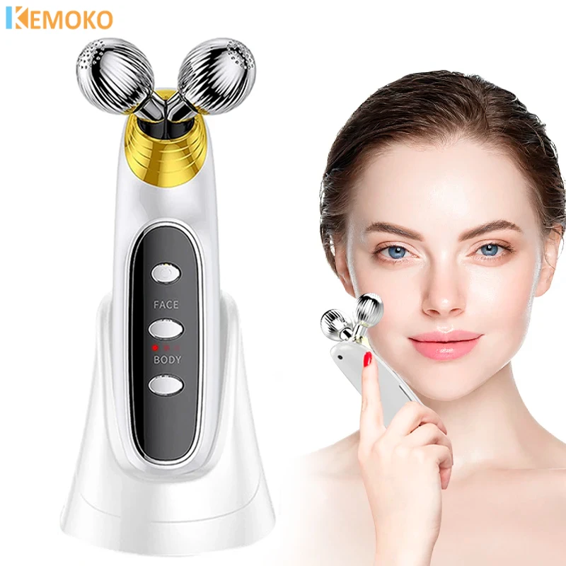 EMS Vibration Face Massage Roller Double Chin Removal Facial Lifting Firming Body Shaping Roller Skin Tighten Neck Relaxation