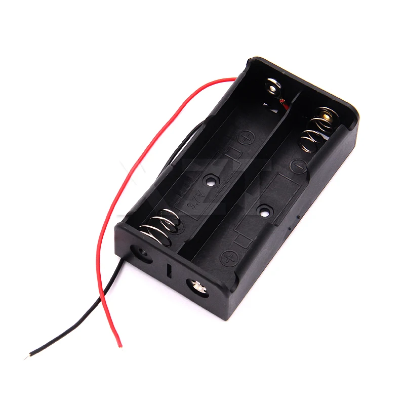 Hot Sell FOR 18650 Battery Holder Box 2 Slot 3.7V Battery Storage Case 2 Cell Plastic Container with Connect Black Red Wires