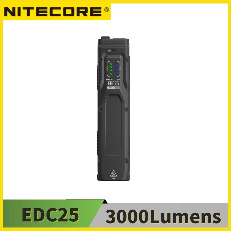 NITECORE EDC25 Flashlight USB-C Rechargeable LED Lantern Ultra Slim 2 x NiteLab UHi20 3000 Lumens EDC Torch Built-in Battery