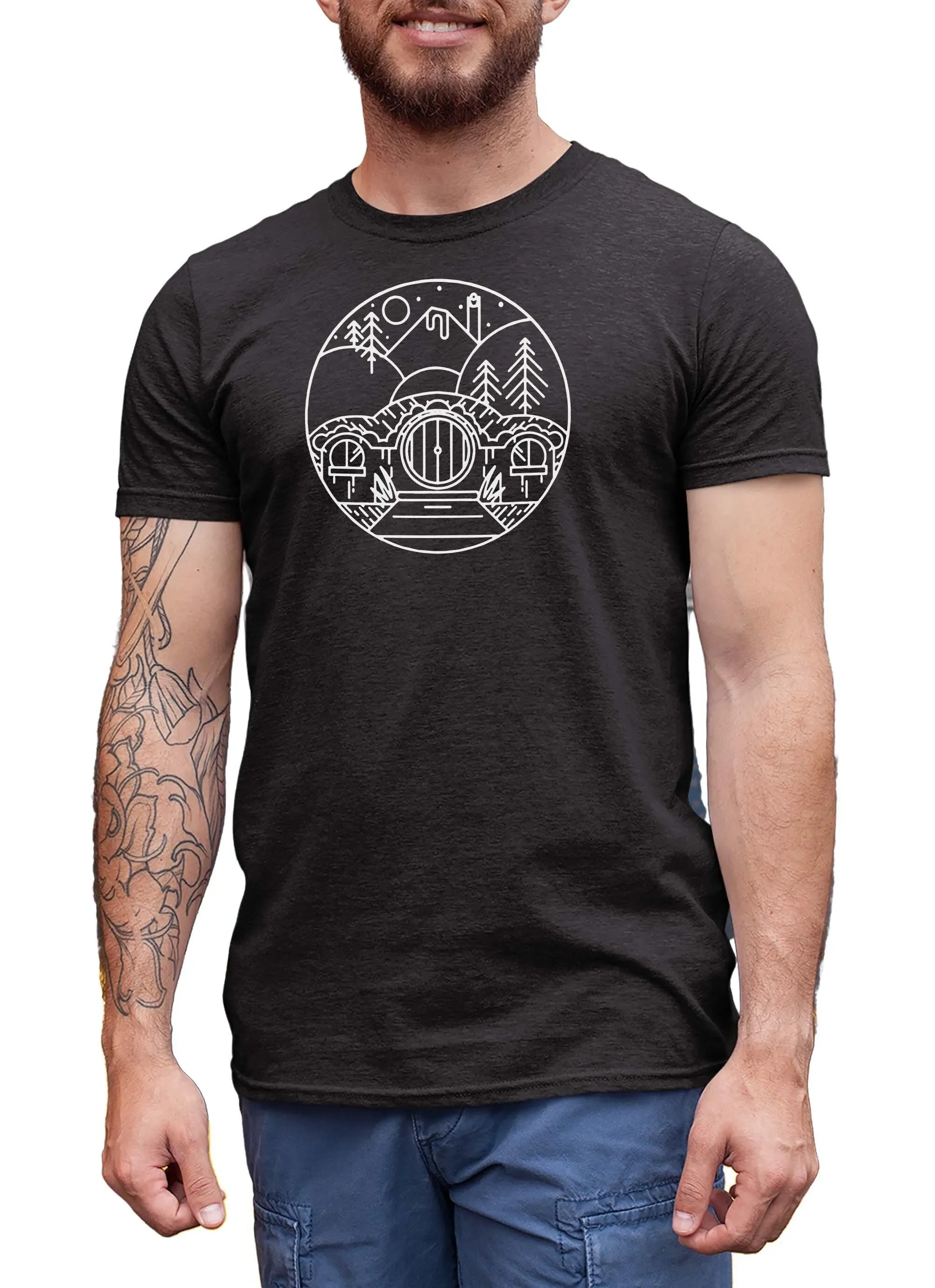 

Simple Fantasy Ring Movie T Shirt Dwarf Elves Lord Mythical Creatures Of The Forest