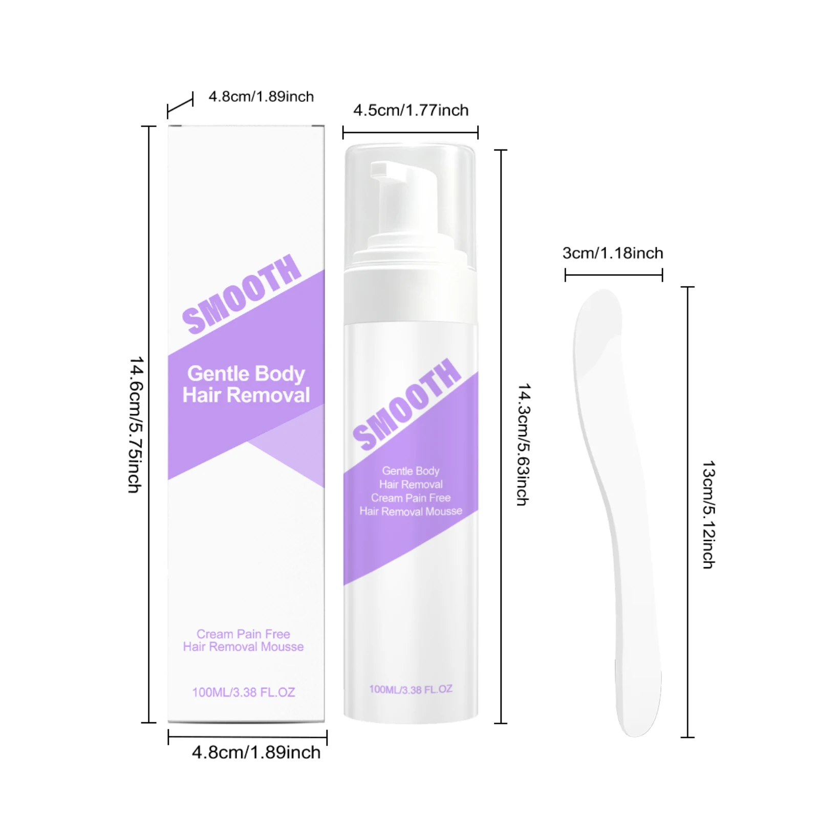 Sanfte Haarentfernungs-Mousse-Spray-Schaber Schnell Beruhigende Körper-Enthaarungscreme für Frauen mit Empfindlicher Haut für Achseln und Beine 100ml – Detail 1