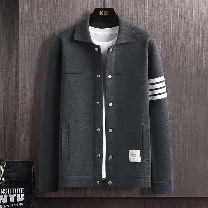 

Роскошный осенний повседневный классический свитер с вышивкой, высококачественный вязаный свитер с длинным рукавом и круглым вырезом, молодежный, энергичный, стильный.