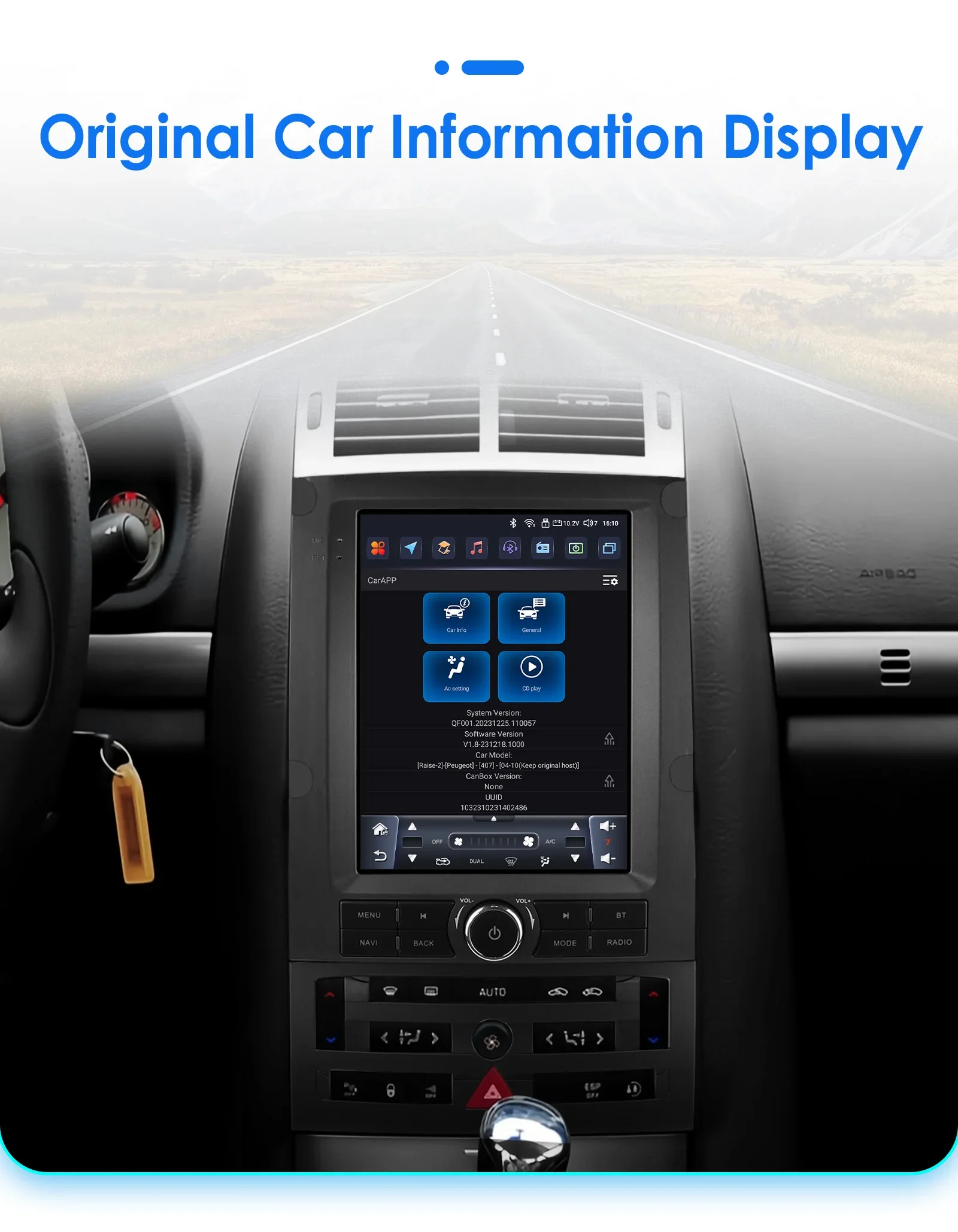 4+64G] Hodozzy Carplay Autoradio Pour Peugeot 407 2004-2011