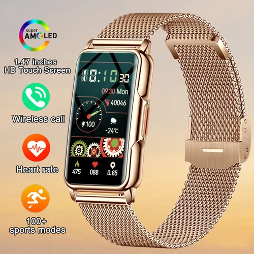 Para Android IOS pulsera inteligente mujeres Smartwatch hombres ritmo cardíaco oxígeno en sangre impermeable deporte reloj inteligente para damas + regalo