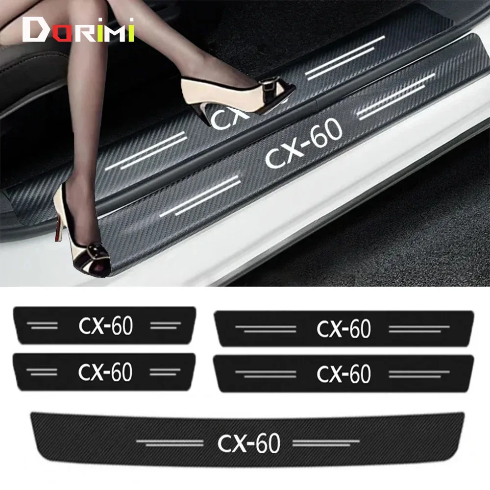 

Car Door Threshold Protective Stickers Rear Trunk Anti Scratch Decal for Mazda CX-60 CX60 Logo Auto Sill Bumper Strip Decoration