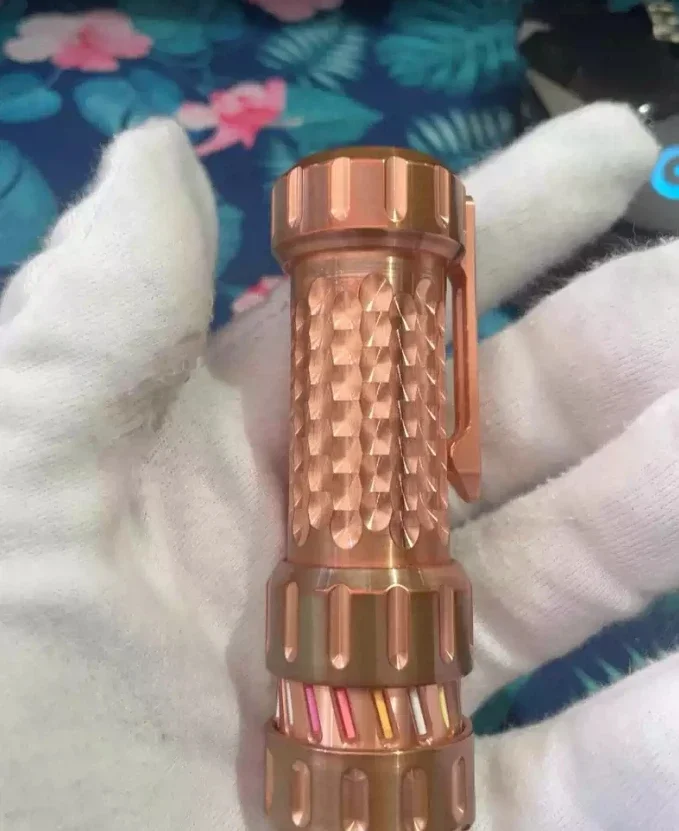 USED EDC MF limited edition copper flashlight