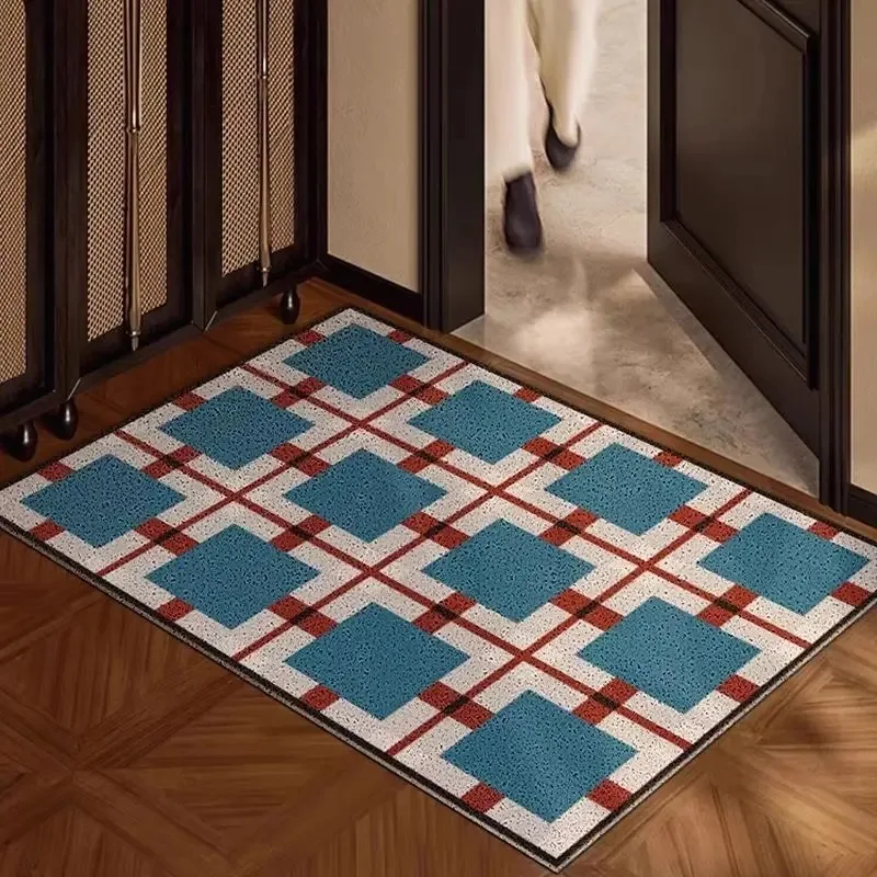Geometric Entrance Door Mat Welcome Rug Entry Doormat Silk Ring Wear-resistant Soil Resistant Dirt Resistant Carpet Fußabtreter