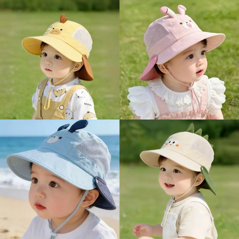 

Cute Breathable Children's Fishing Cap Thin UV Resistant Beach Hat Large Brim Sun Protection Hat for Spring Summer