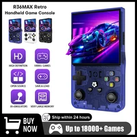 Consola de videojuegos portátil Retro R36 MAX, código abierto, 128GB, pantalla IPS de 4,0 pulgadas, sistema Linux, más de 18000 reproductor de vídeo portátil de bolsillo