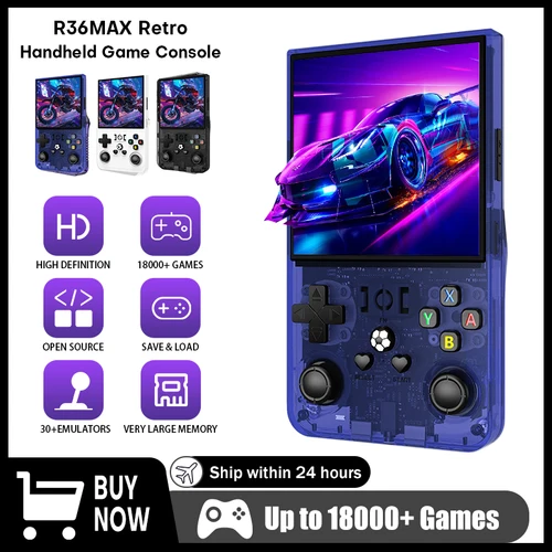 Consola de videojuegos portátil Retro R36 MAX, código abierto, 128GB, pantalla IPS de 4,0 pulgadas, sistema Linux, más de 18000 reproductor de vídeo portátil de bolsillo