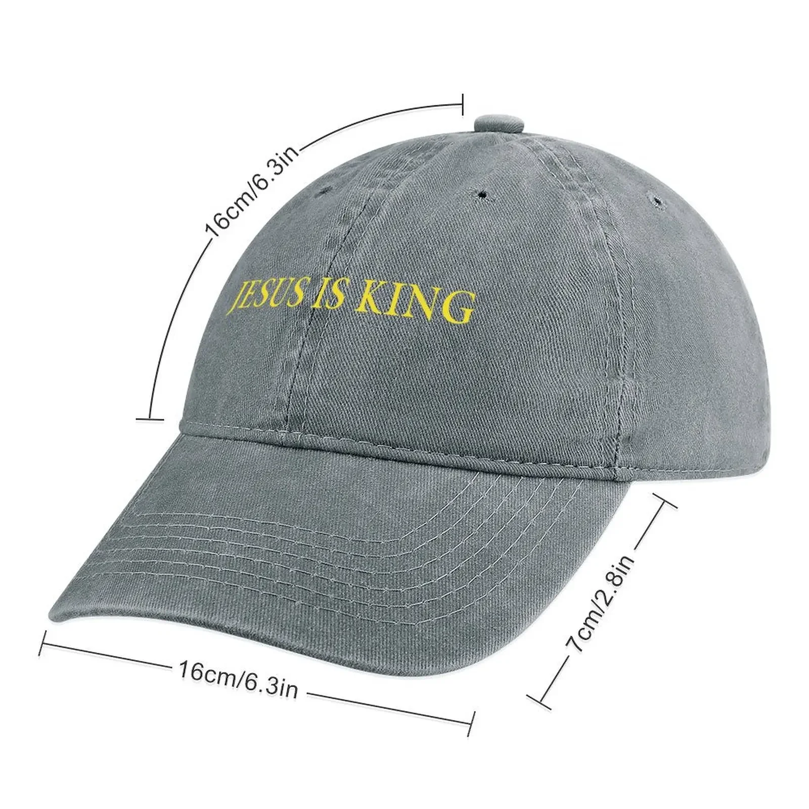 Jesus is King - Kanye West (Yellow on Blue) Cowboy Hat summer hats hiking hat Dropshipping Luxury Cap Woman Hat Men'S