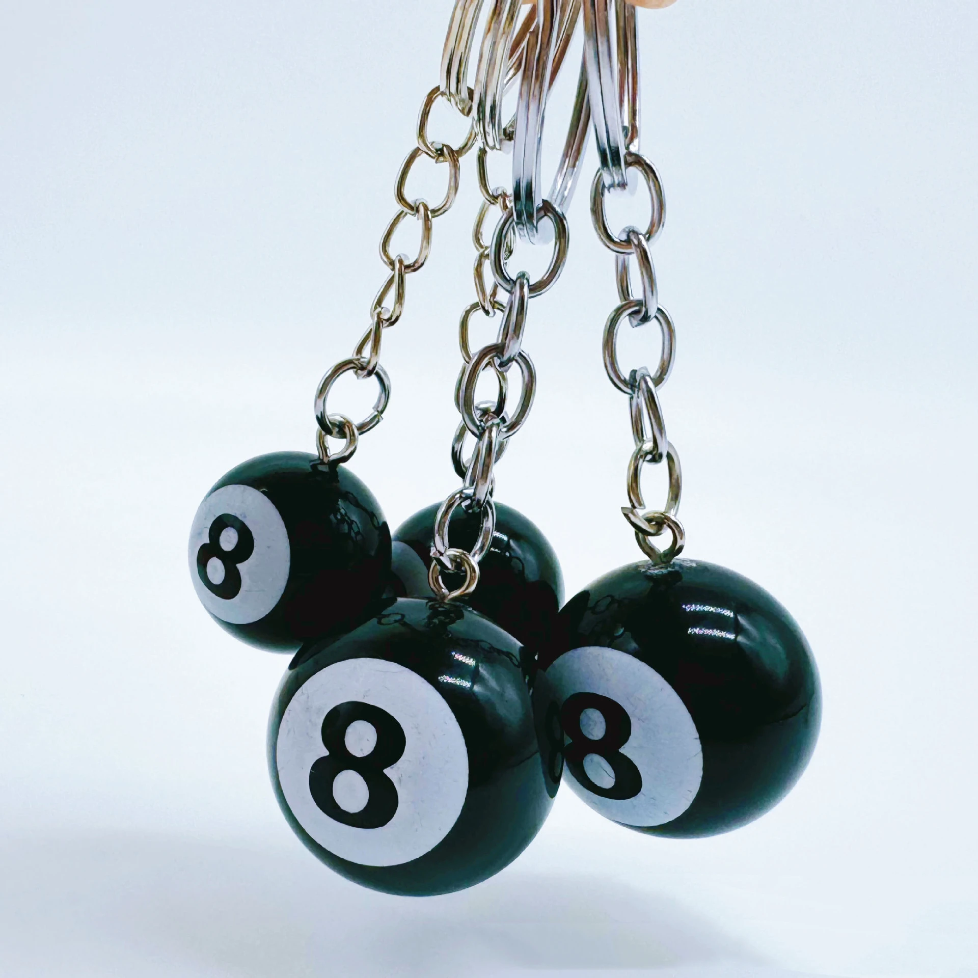 3D Black No 8 Billiard Keychain Mini Ball Pendant Key Ring Resin Keyring Bar Table Decoration Jewelry Sports Game Souvenir Gifts