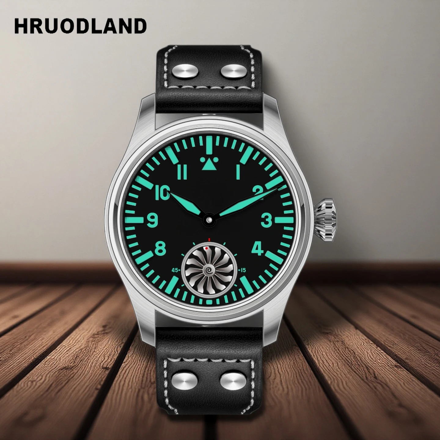 

Hrodaland 2025 новые пилотные мужские механические часы с ручным управлением 43 мм с сапфировым стеклом BGW-9 кожаные водонепроницаемые 5 бар светящиеся Reloj hombre