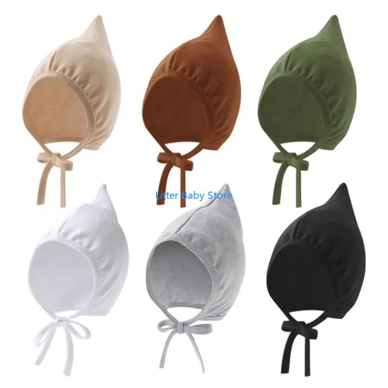 N80C Baby Fetal Hat Spring Autumn Ear Protections Caps for 0-12 Month Baby Fashionable Bonnet Hats Hospital Nursing Caps