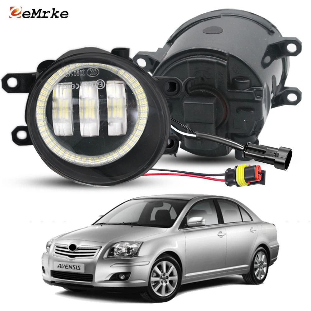 

Обновление светодиодных противотуманных фар для Toyota Avensis II T25 T250 Facelift 2006 2007 2008, линзы Angel Eye DRL, дневные ходовые огни