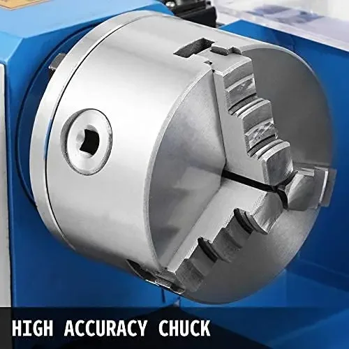 Mini Metal Lathe Machine 0-2500 RPM Variable Speed Bench Top Benchtop Mini Lathe Wth 4" 3-jaw Chuck For Wood Metal Turning