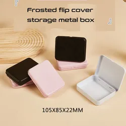 Small Pink Double-Sided Printing Rectangular Flip Candy Storage Tin Box Portable DIY Sticker Jewelry Cases Desk Makeup Organizer