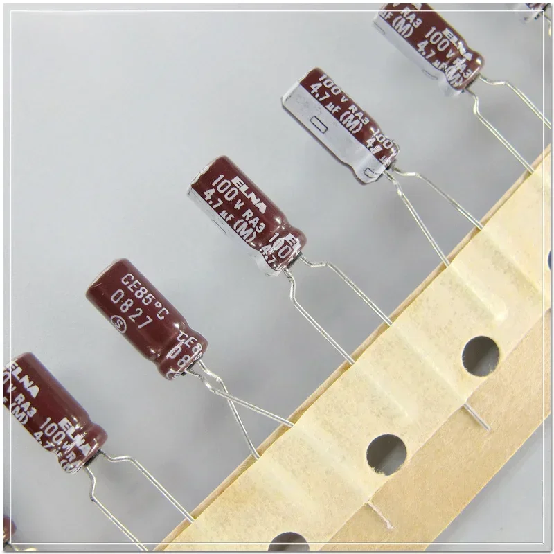 10 個/100 個 ELNA 100V4.7UF RA3 シリーズ 5X11mm オーディオ電解コンデンサ タイ リボン オリジナルボックス入り