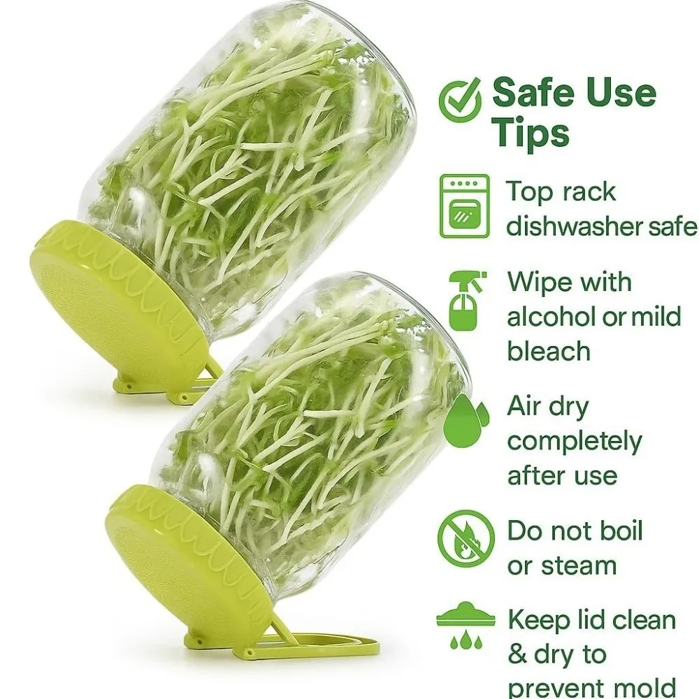 New With Stand Sprouting Lids Plastic Easy Seed Germination Sprout Maker Kit Sprout Maker for Alfalfa Broccoli Salad Greens