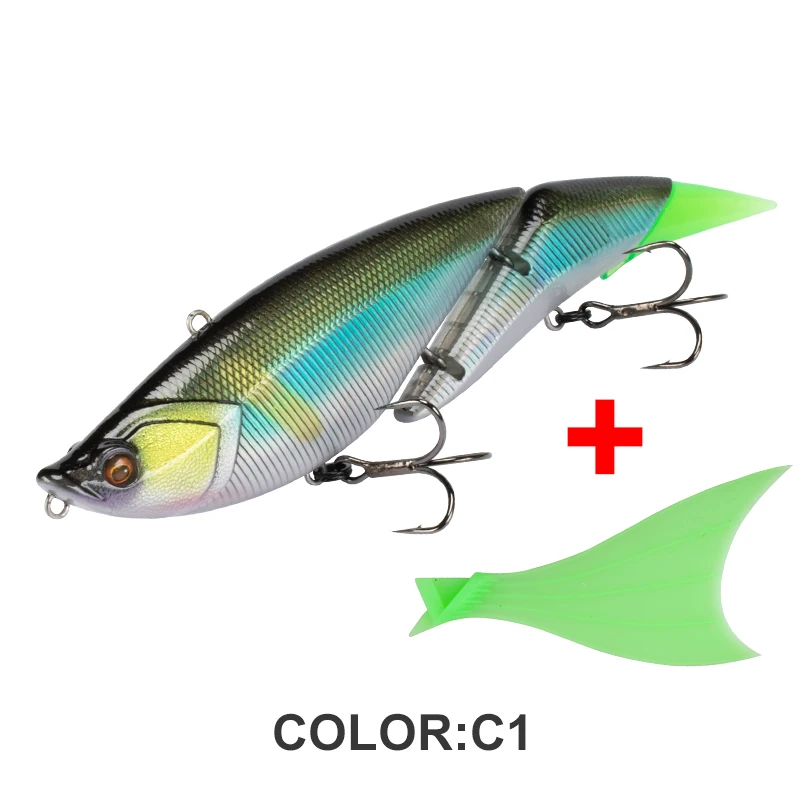 OBSESSION DAVINCI 2-teiliger Gelenk-Swimbait Angelköder 19cm 55g Schwimmender Vibrations-Segmentköder Großer Köder Wobbler Weichschwanz-Köder