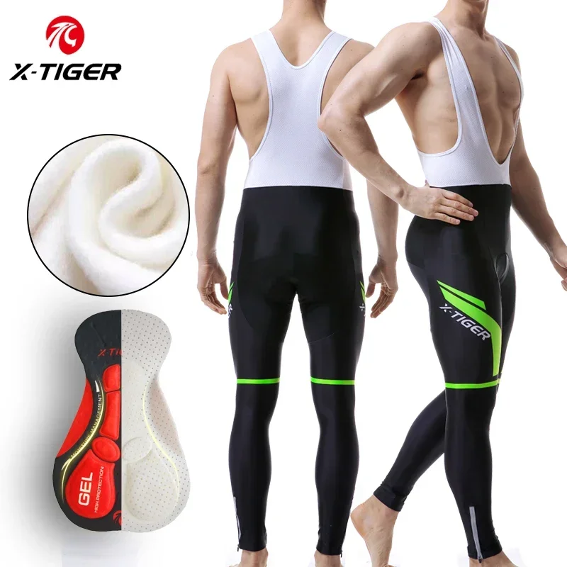 

X-Tiger Winter Thermal Cycling Bib Pants Coolmax 5D Gel Pad Bike Tights Keep Warm MTB Bicycle Trousers Cycling Long Pants