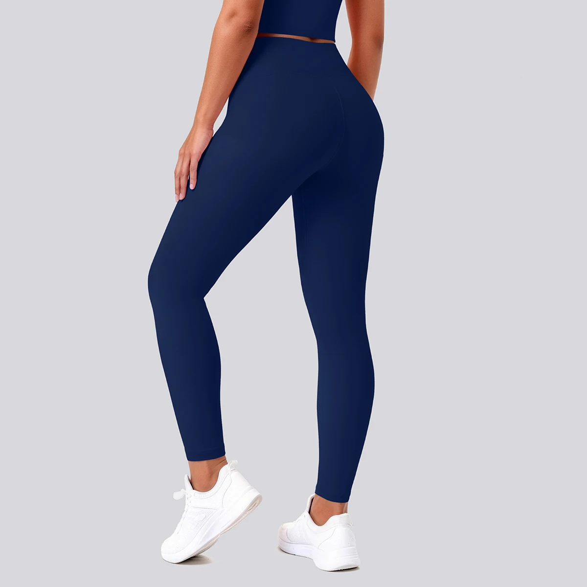 Hochtaillierte, schnelltrocknende Yoga-Hose für Damen, Fitness-, Lauf-, Rad- und Workout-Leggings, einfarbige, formgebende Sport-Hose – Detail 20