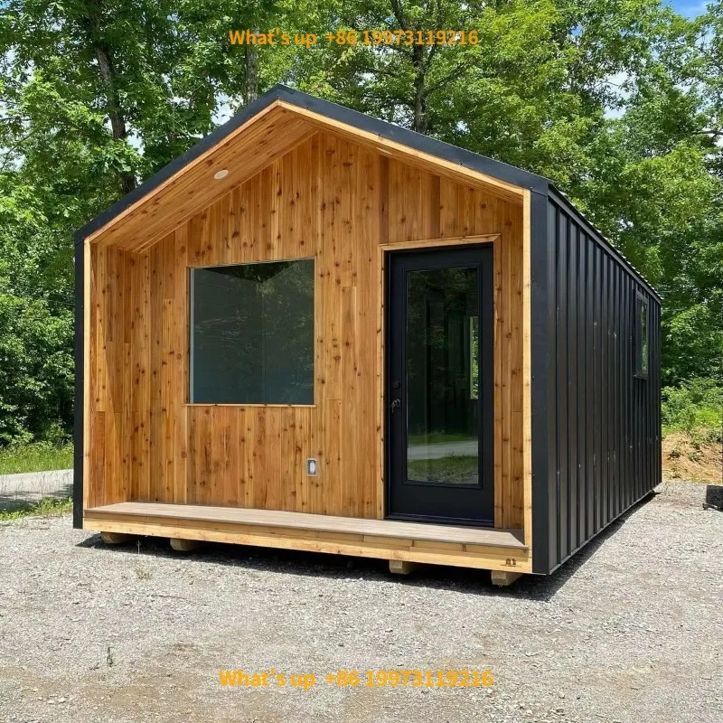 Casa Prefabricada de Lujo 2026 con Revestimiento de Madera, Kit de Casa Pequeña Personalizada, Cabaña de Vacaciones Prefabricada con Revestimiento de Madera para Exteriores, Casa Modular Pequeña