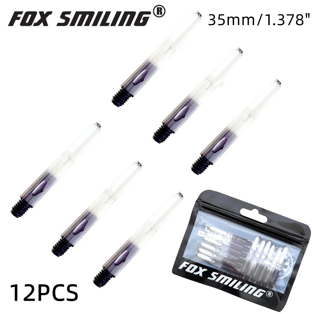 Fox Smiling 12pcs 2BA 35mm Darts Shafts Nylon Dart Shaft For Professional Darts Plastic Dart Shafts Accessories 5 Colors