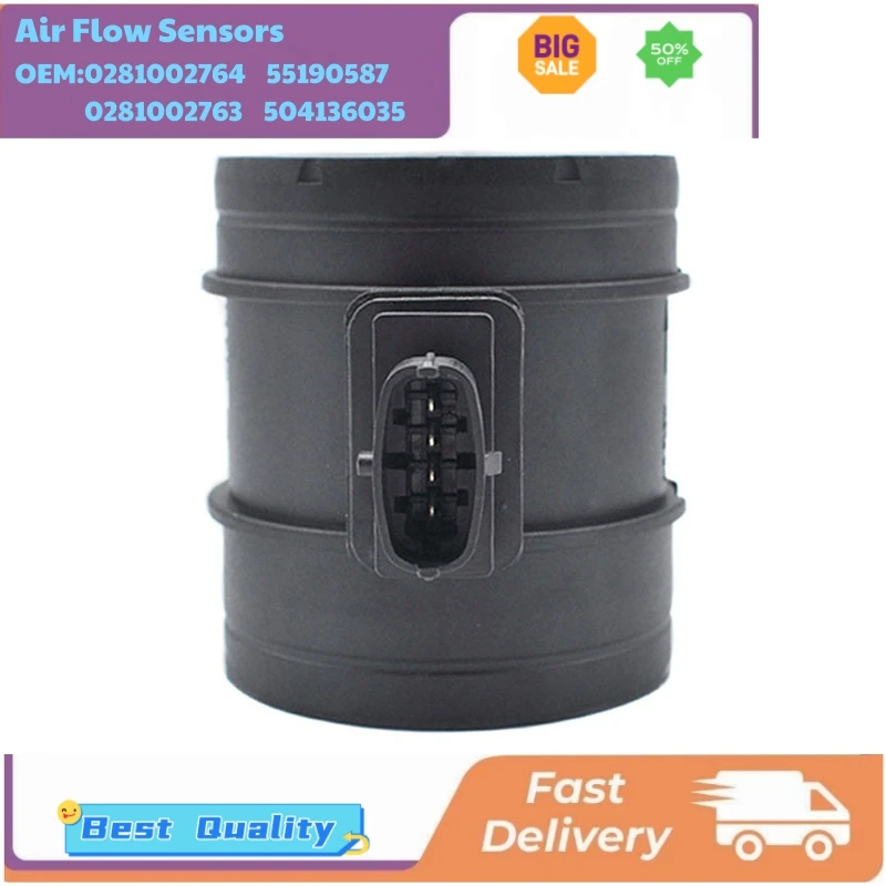 

Mass Air Flow Sensors 0281002764 55190587 0281002763 504136035 0 281 002 764 for Saab 9-3 YS3F 9-3X 1.9 TTiD Uaz Patriot 2.3 D