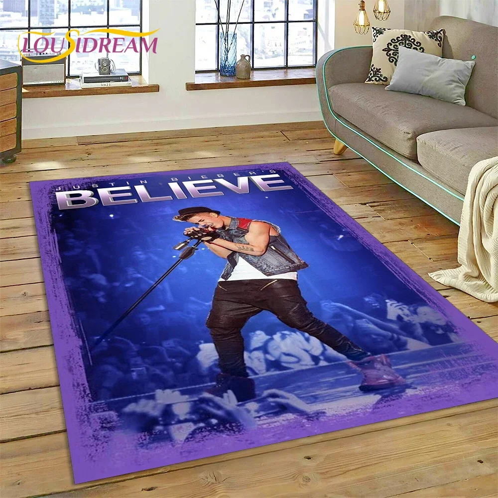 3D Justin Bieber Idol Singer Carpet Rug for Bedroom Living Room Home Sofa Decoration,Children Game Large Decor Floor Mat Gift