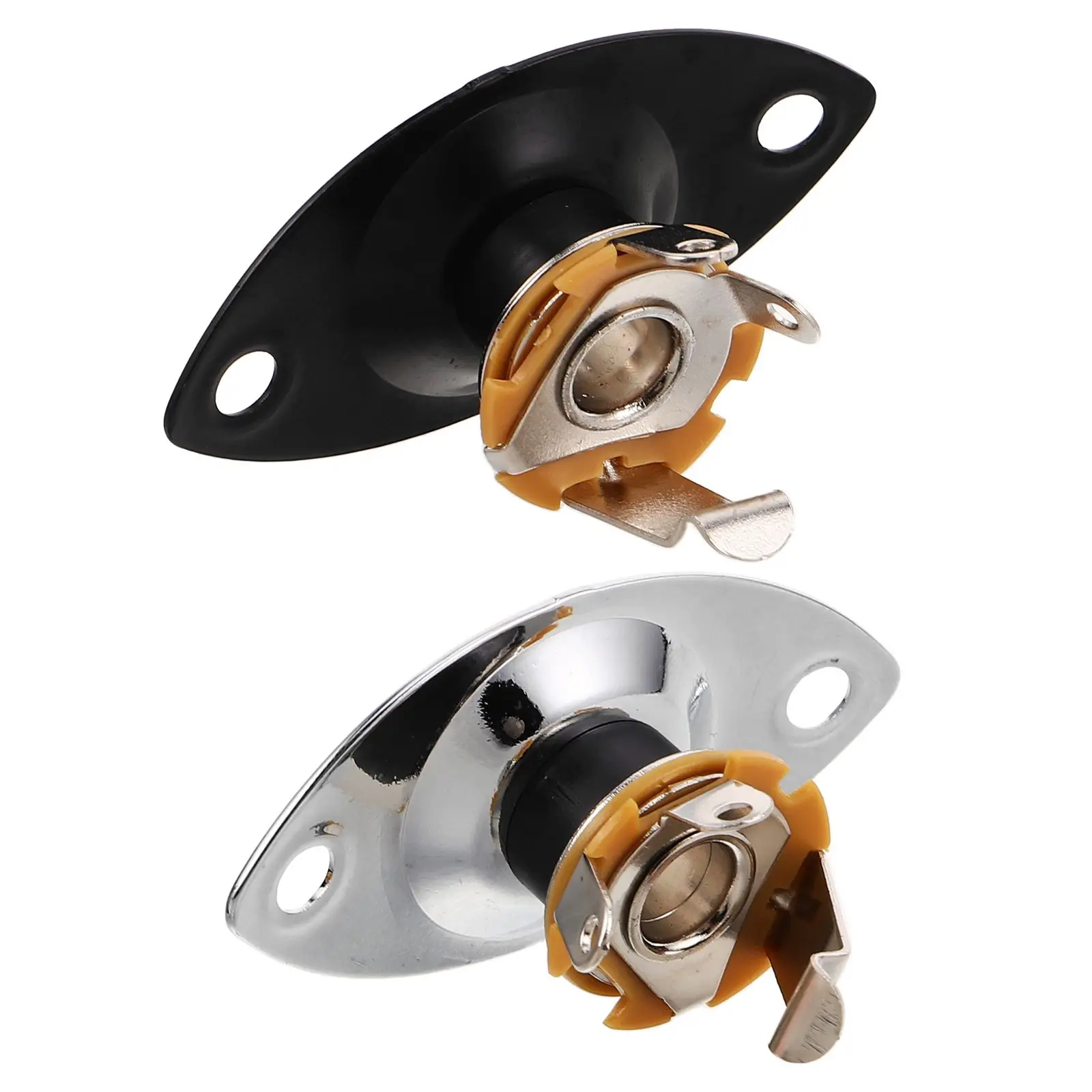 

2Pcs Electric Guitar Jack Socket 6.35mm Bass Audio Output Stable Silver Black Parts Accessories guitar replacement