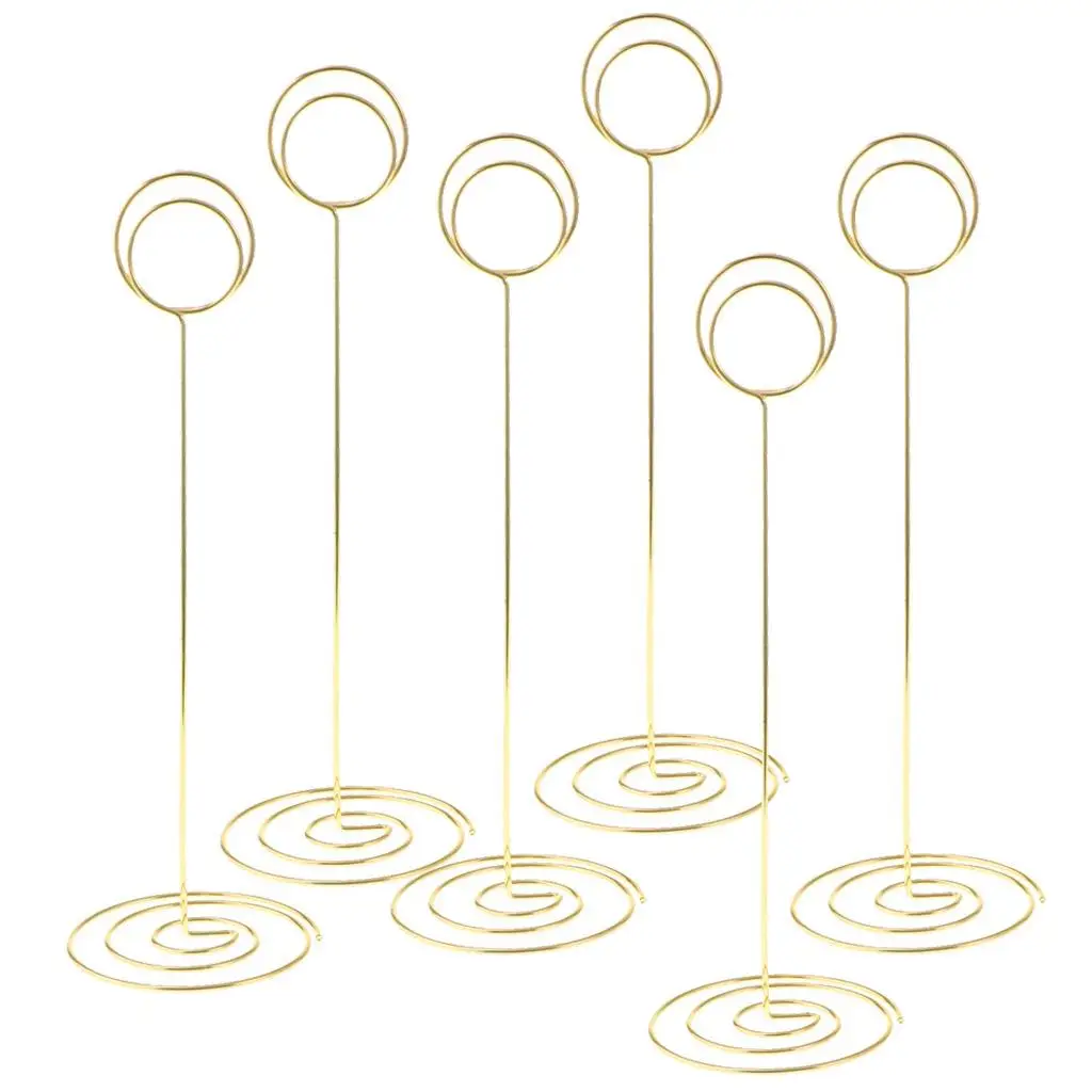 Gold Metal Table Number Card Holders Place Card Memo Clip Holder Table Decoration for Party Anniversary
