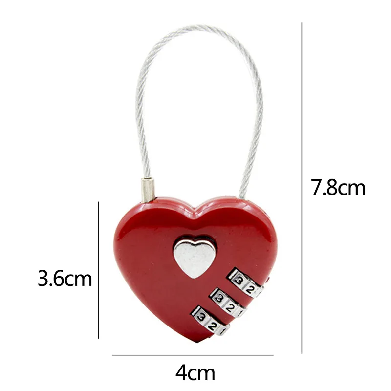 New Love Shape Lock regalo di nozze lucchetto con codice Password stile cuore per Trolley zainetto concentrico spedizione gratuita