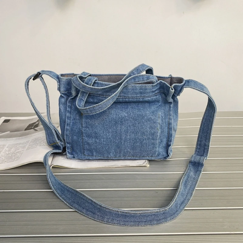 Borsa a tracolla da viaggio borsa a tracolla borsa a tracolla con tasche antifurto borse blu Denim retrò