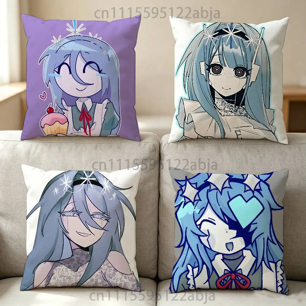 E-Eunoia Frozen Soul-l Throw Pillow Case 50x50cm DIY Square Pillowcase Square Office Cushion Cover