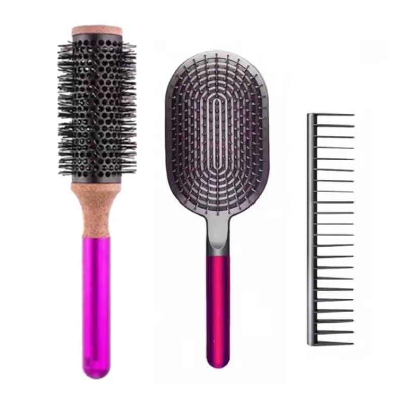 For Dyson Airbag Comb+Wide Tooth Comb+Cylinder Comb Massage Airbag Hairbrush Hairdressing Curly Styling Tools -First Rays