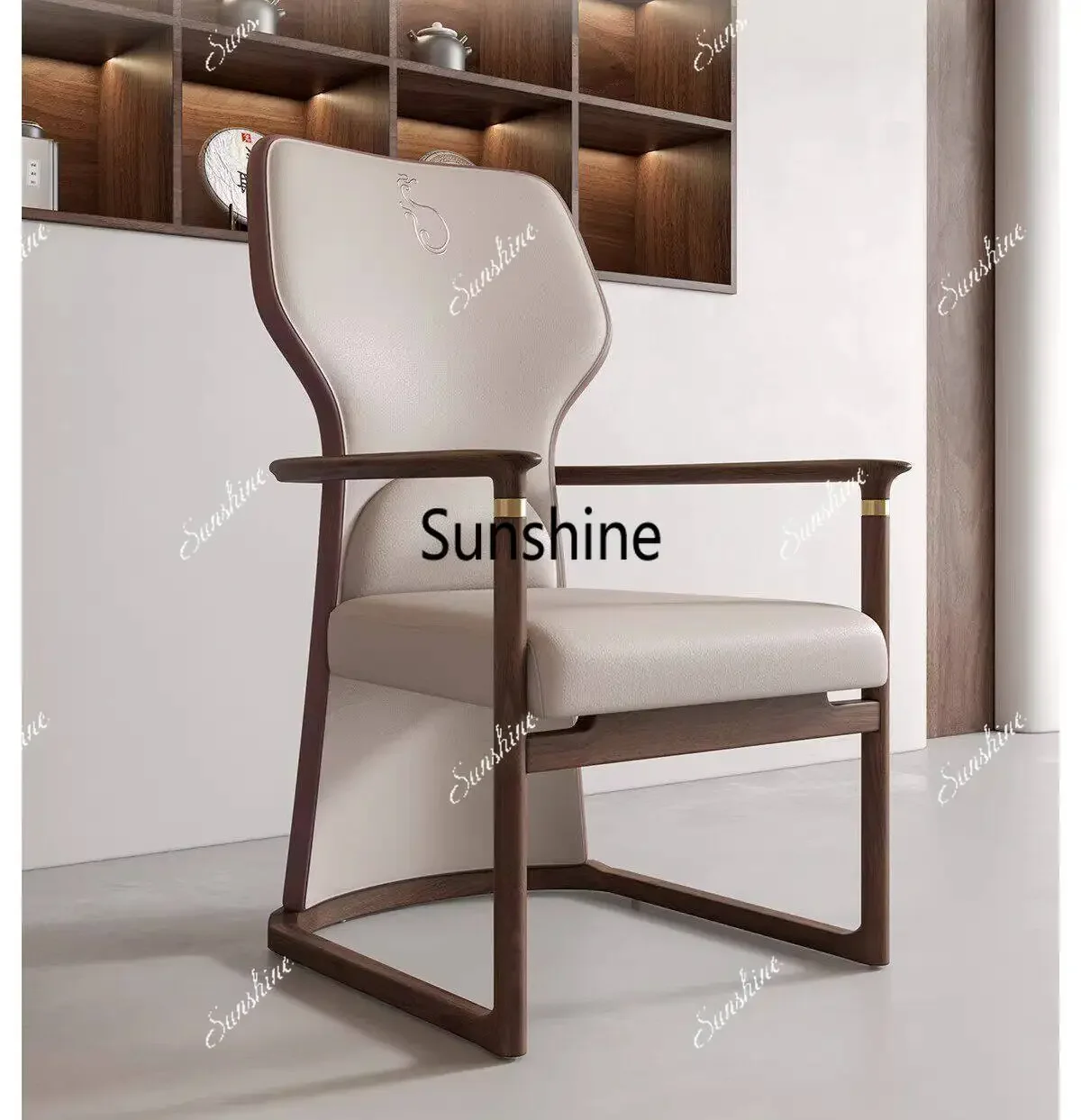 New Chinese leisure book chair zen simple family armchairT*