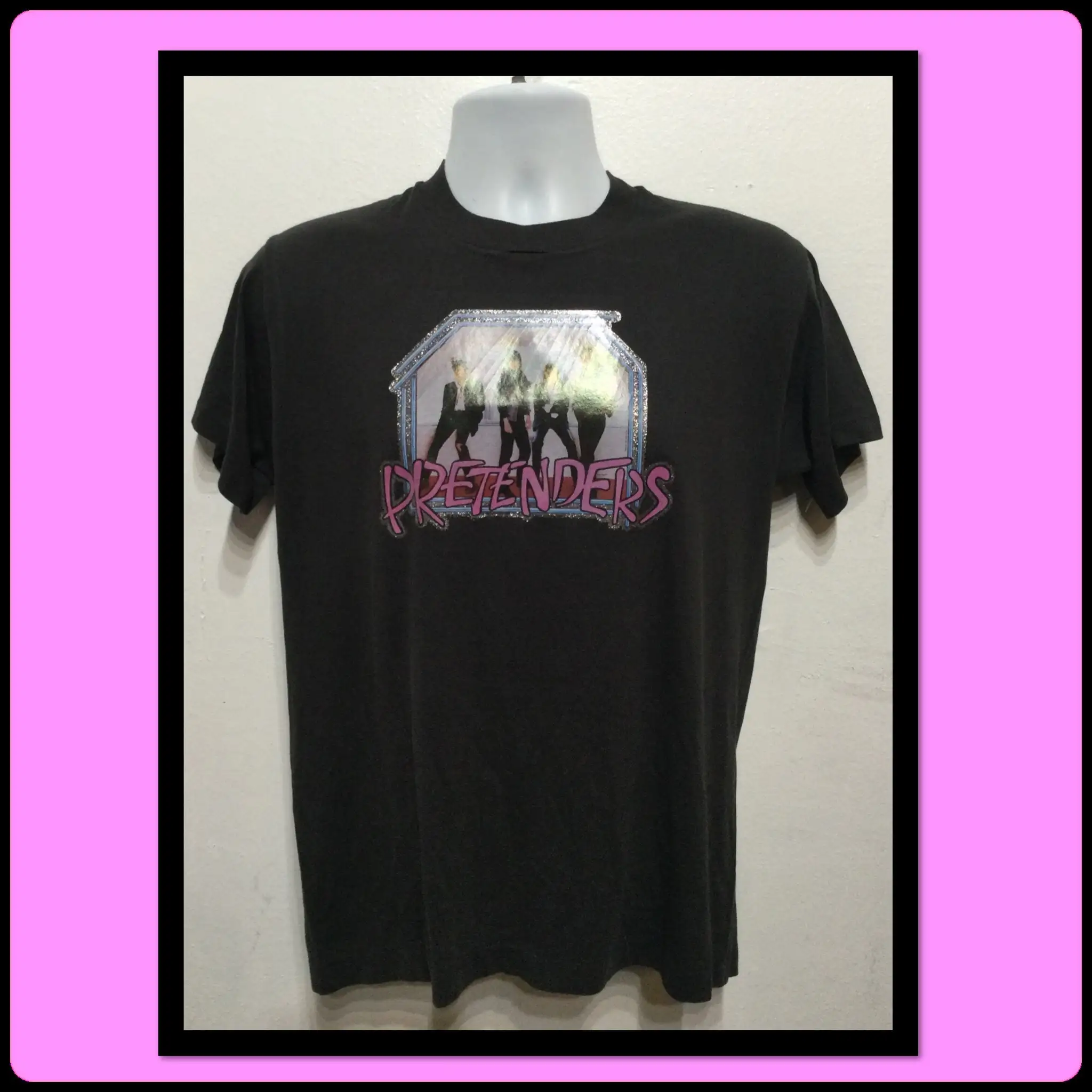 Vintage Original 1980s the Pretenders Decal Ringer T-shirt.