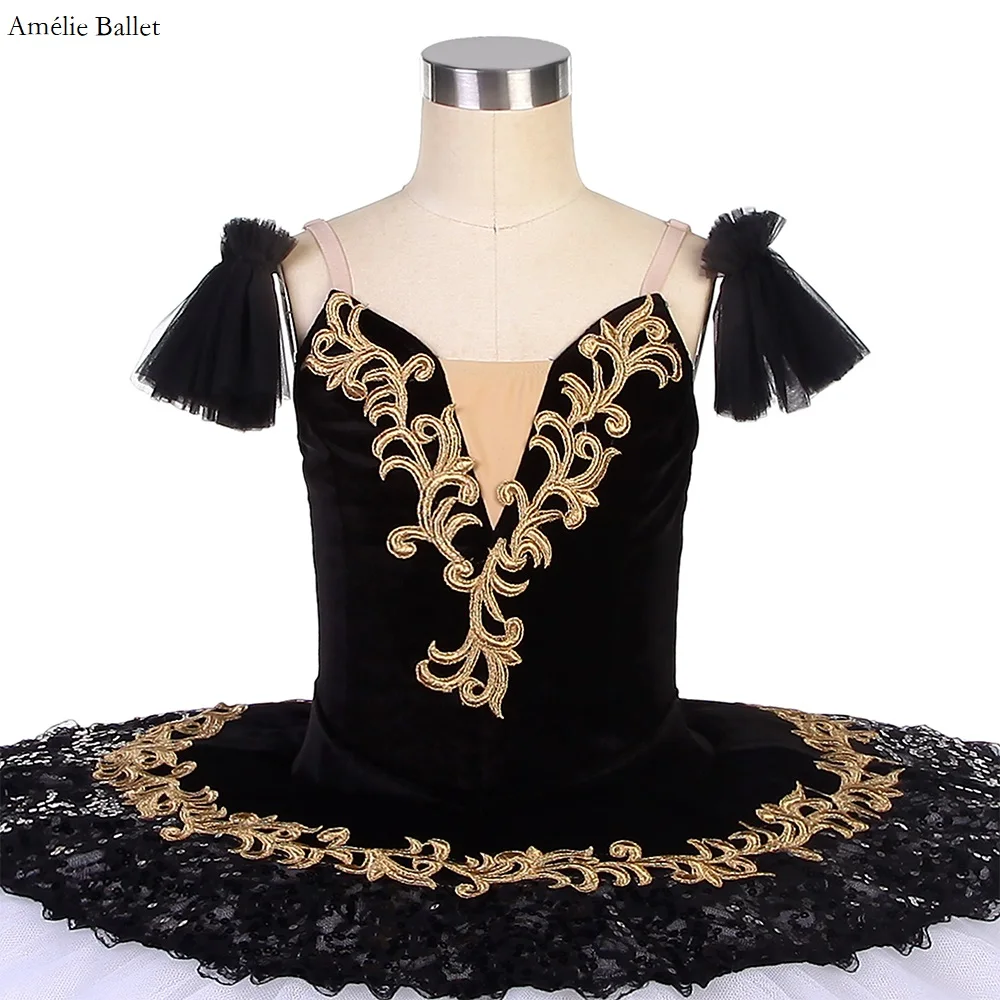 ชุดบัลเลต์สำเร็จรูปสีดำรุ่น BLL526 สำหรับผู้ใหญ่และเด็กผู้หญิง  ชุดเต้นรำสำหรับการแสดงบนเวที