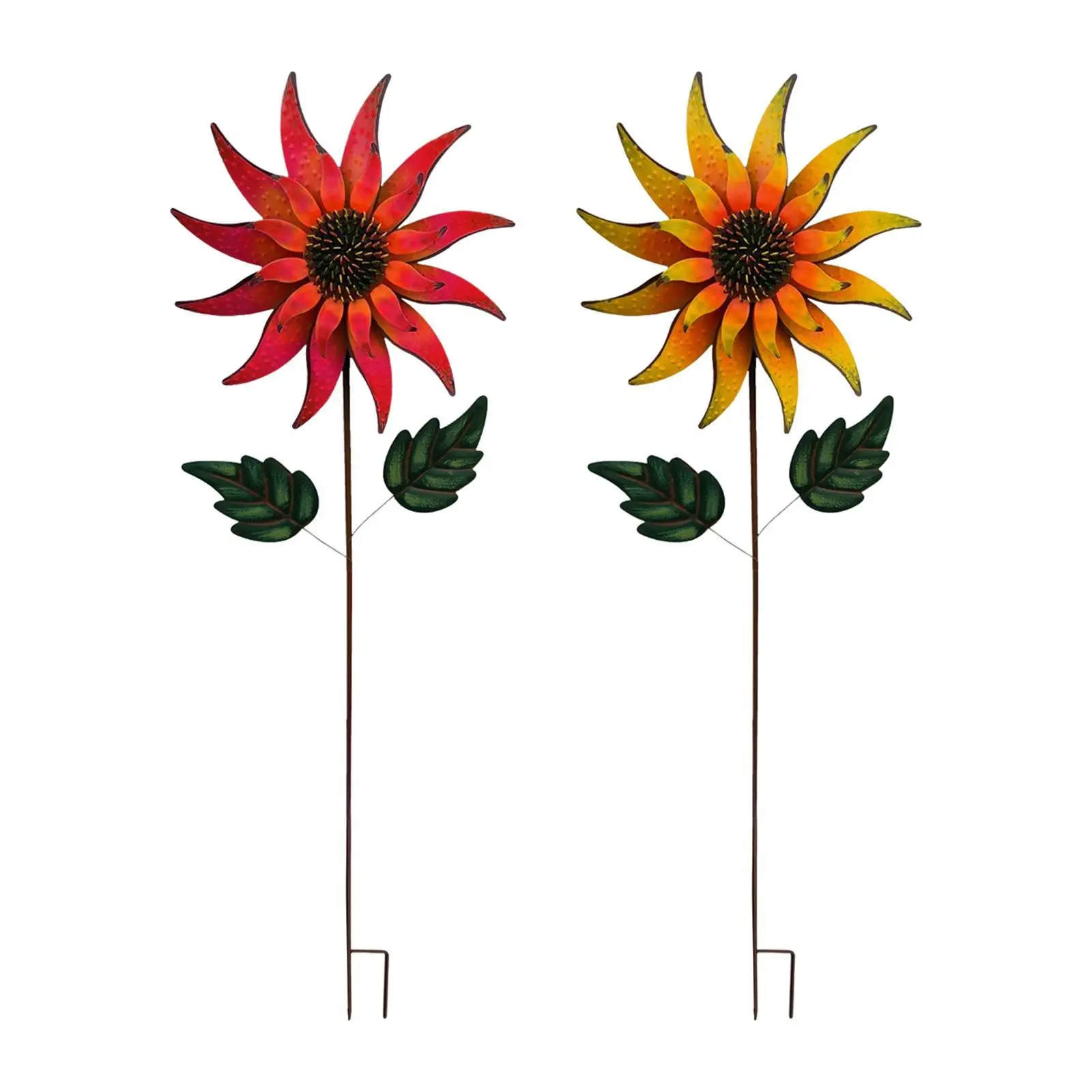 Sunflower Wind Spinner Ornament Garden Pinwheel for Porch Outdoor Patio