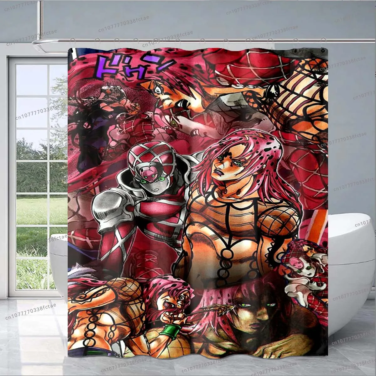 Jojo Anime Shower Curtain Japanese Classic Anime Collage Pattern Shower Curtain Bathroom Decoration Shower Curtain Birthday Gift