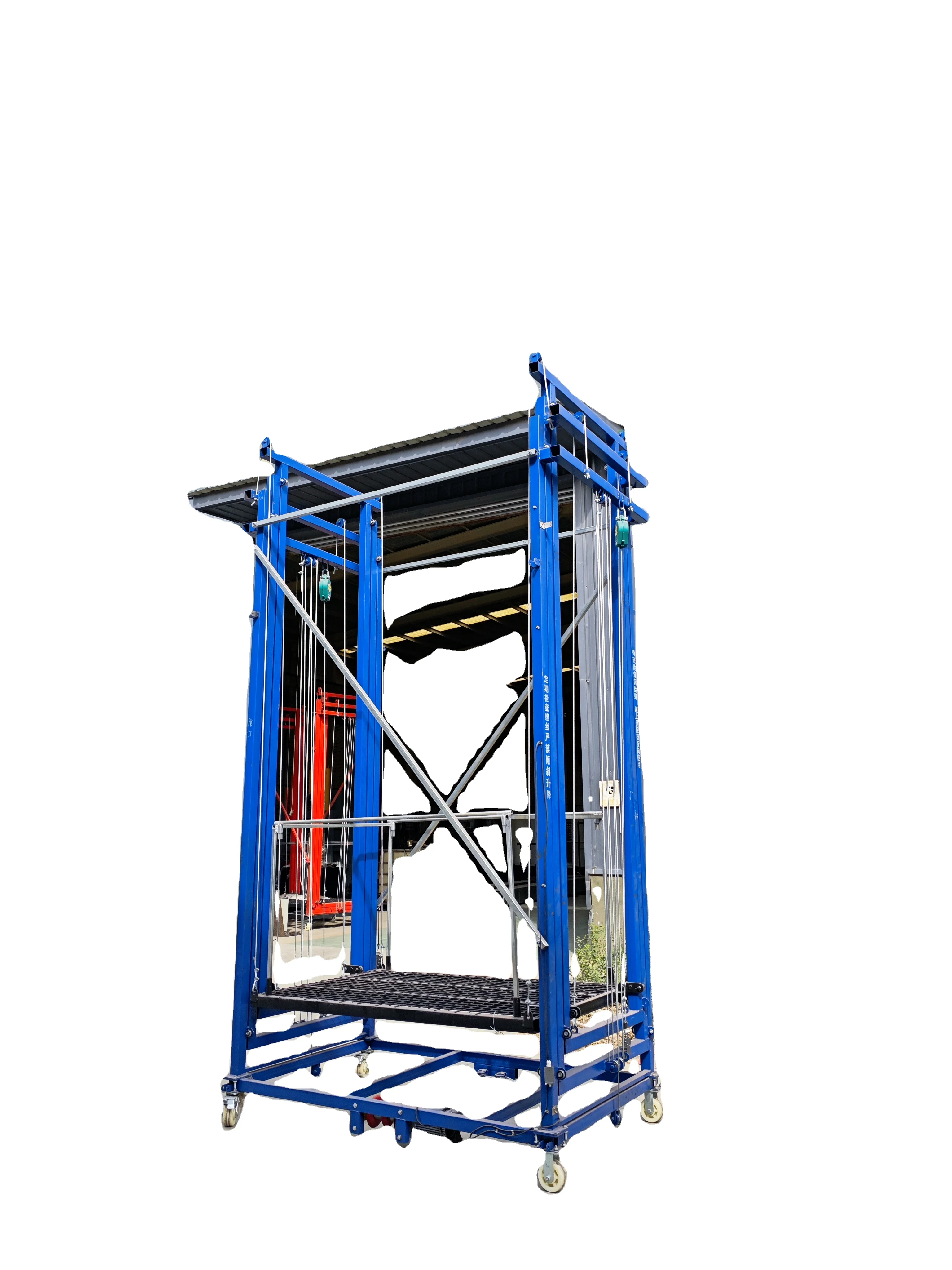 Easy Transport Casters Electric Scaffolding, Full Safety Guardrail for Workshop High Altitude Overhaul Tasks