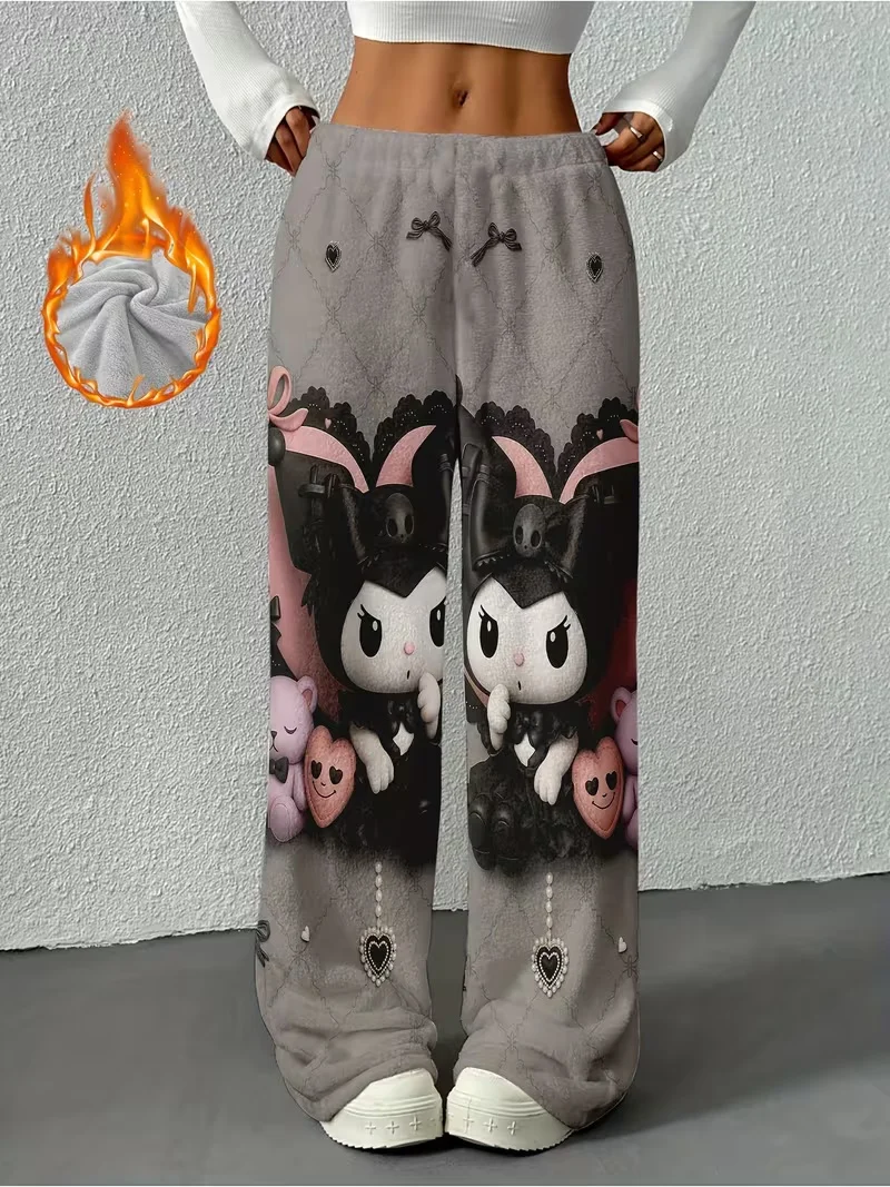 

Семейка Sanrio Kuromi Melody, рождественские пижамы, осенне-зимние плюшевые мультяшные теплые и для взрослых и детей