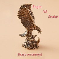 Solid Brass Eagle Display Wings Vintage Large Home Decoration Crafts Desktop Tea Pet Small Figurine Ornament for Living Room
