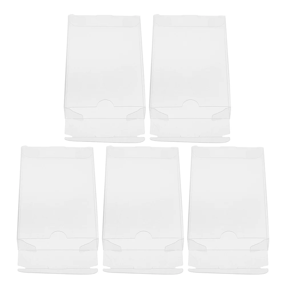 

5pcs Clear Cassette Tape Organizer Pvc Dustproof Moisture Resistant Stackable Storage Case For Audio Cassette Display Holder