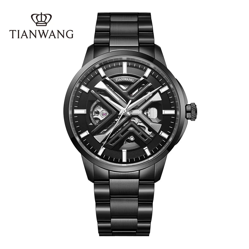 

TIAN WANG Men's Watches For Men Skeleton Mechanical Watch Mens Luminous Wristwatches X Series Automatic Movement 42mm Male Clock