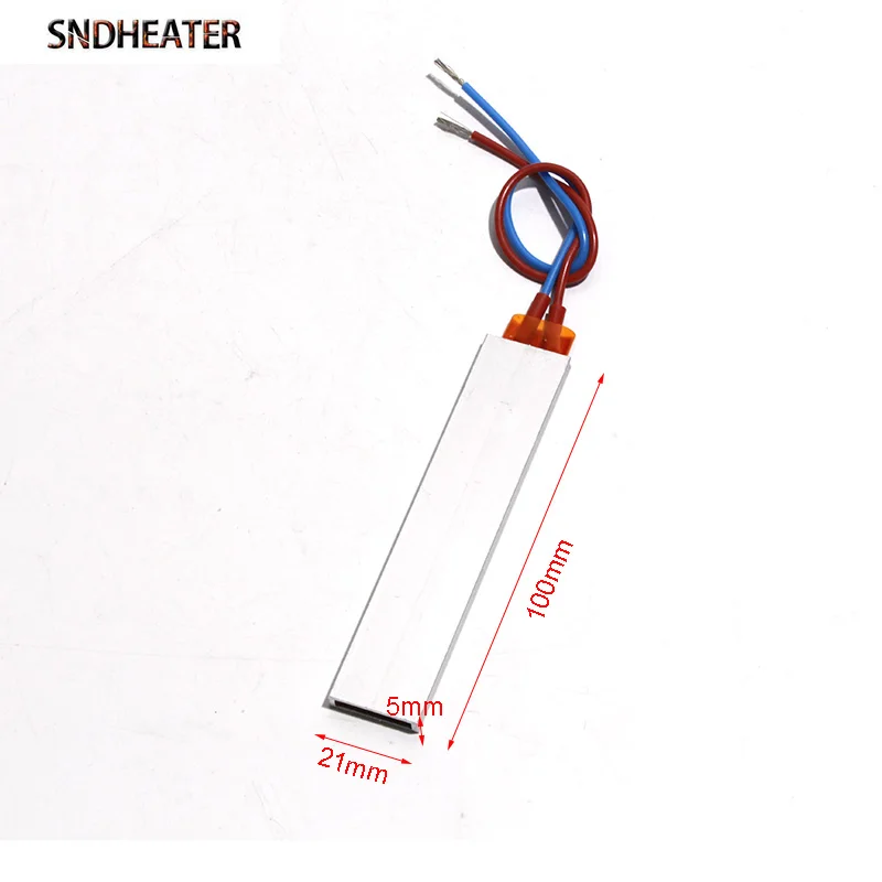 SNDHEATER 220V Thermostat Heating Plate PTC 100x21x5mm Heating Element PTC Heater Aluminum Shell Heat Resistors 60-270C 2pcs