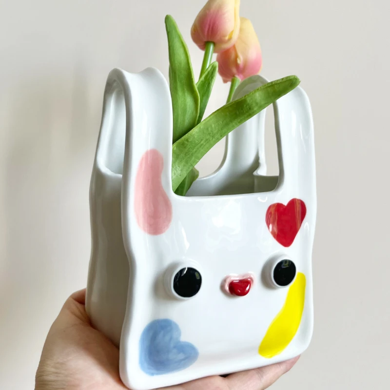 Lovely Hand Painted Ceramic Flower Pots, Interesting Ornaments, Pen Holder, Creative Personality, Home Art Decorations