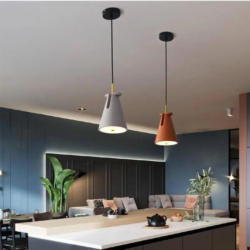 Nordic Terrazzo pendant lights Restaurant lamp Bedroom Bedside led hanging light modern Combination Of Small chandelier