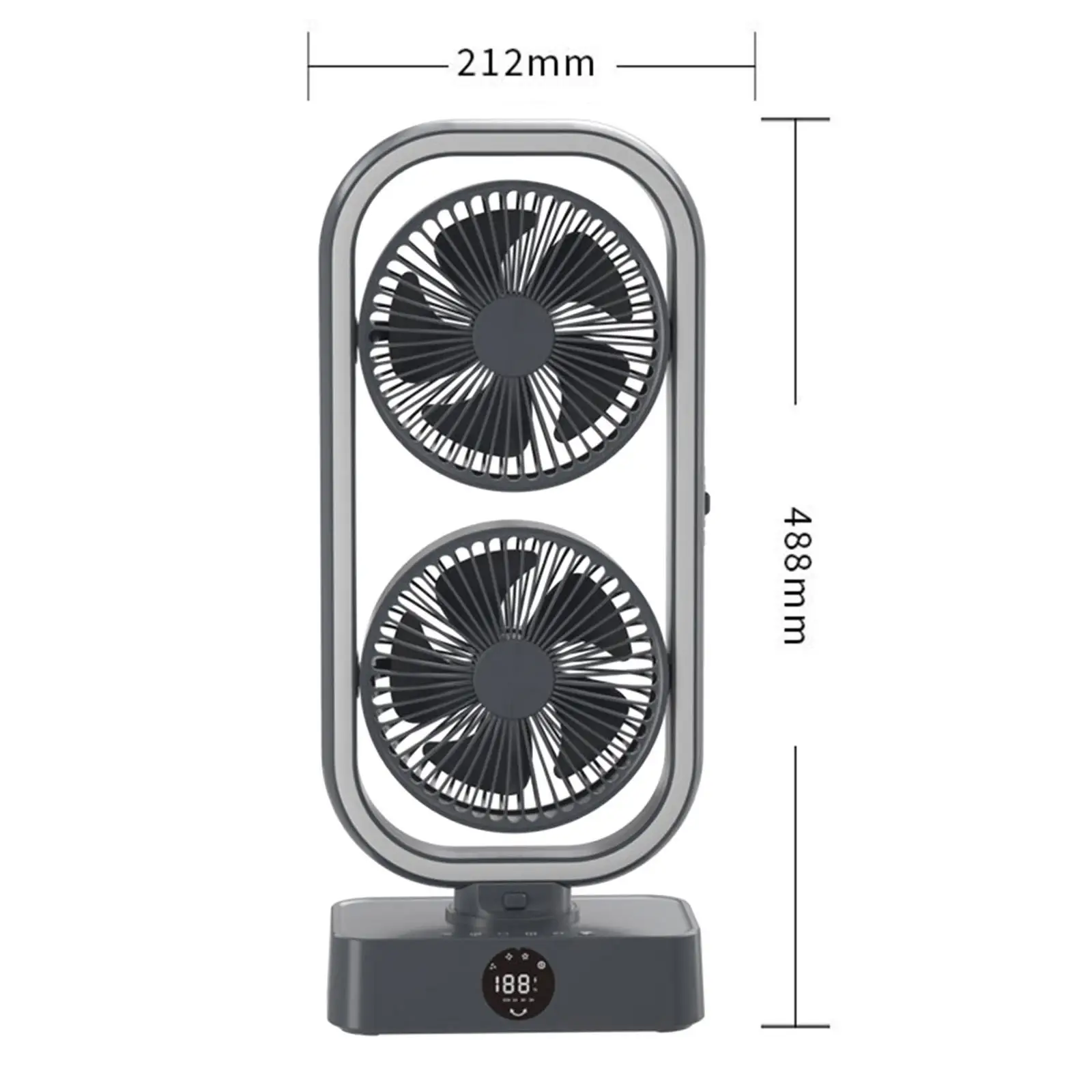 พัดลมตั้งโต๊ะหัวคู่ไฟ LED พลังสูง4ระดับ kipas angin Meja USB แบบปรับได้สำหรับการเดินทางสำนักงานบ้านตั้งแคมป์